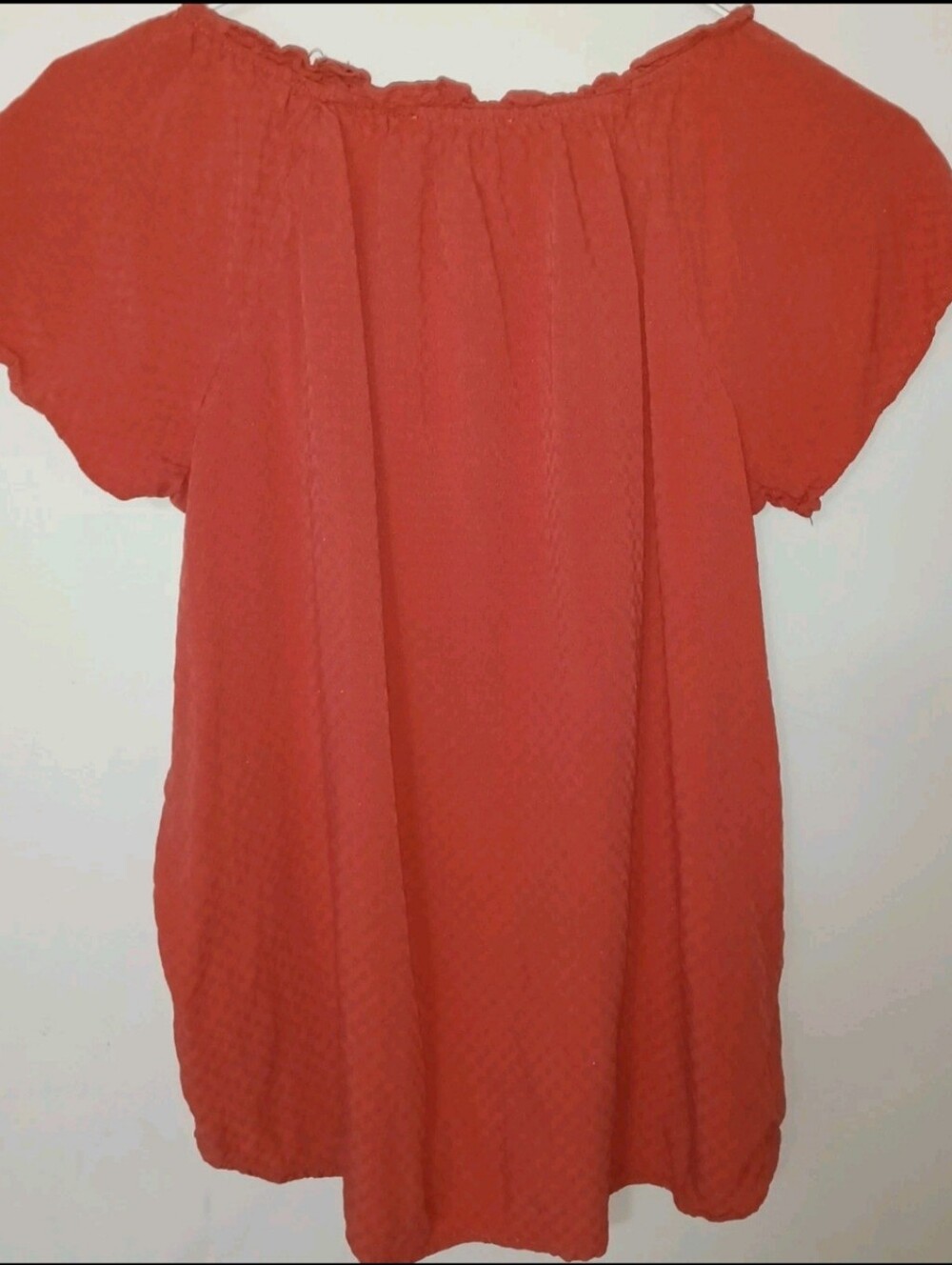 LOFT Rust-Red Button-Front Short Sleeve Blouse - Picture 2 of 5